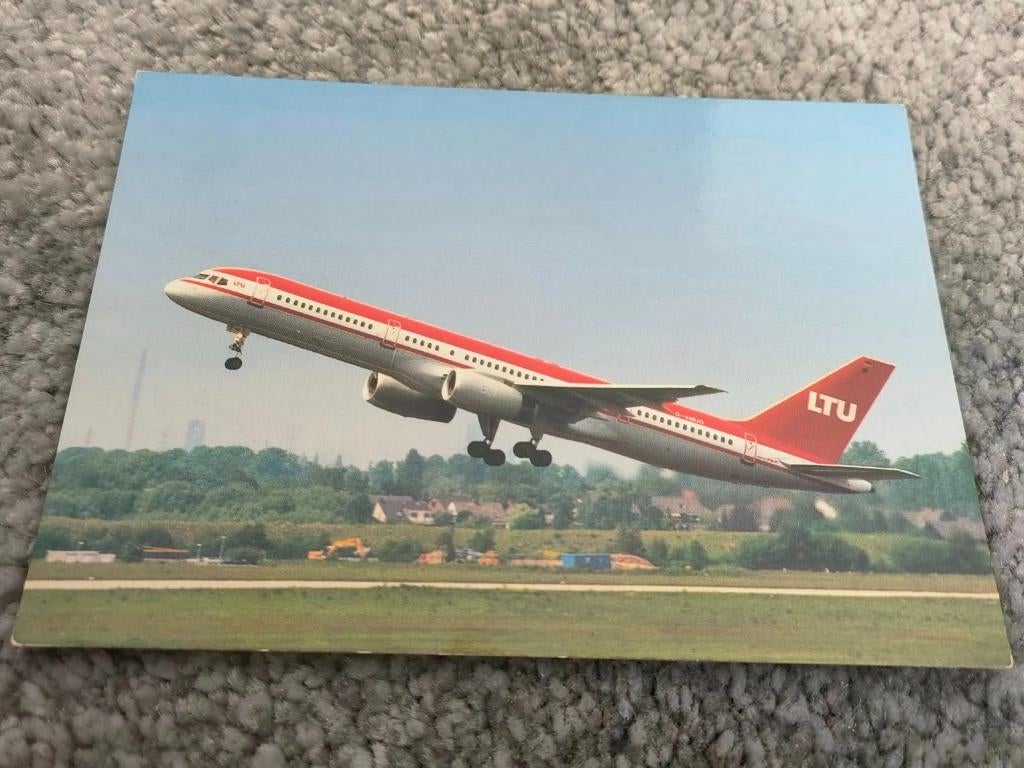 Kaart Boeing 757 LTU (43), Verzamelen, Ophalen of Verzenden, 1980 tot heden, Gelopen, Voertuig