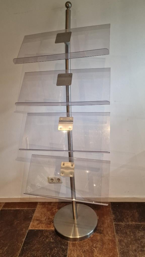 Folder display RVS / plexiglas, Ophalen, Zo goed als nieuw