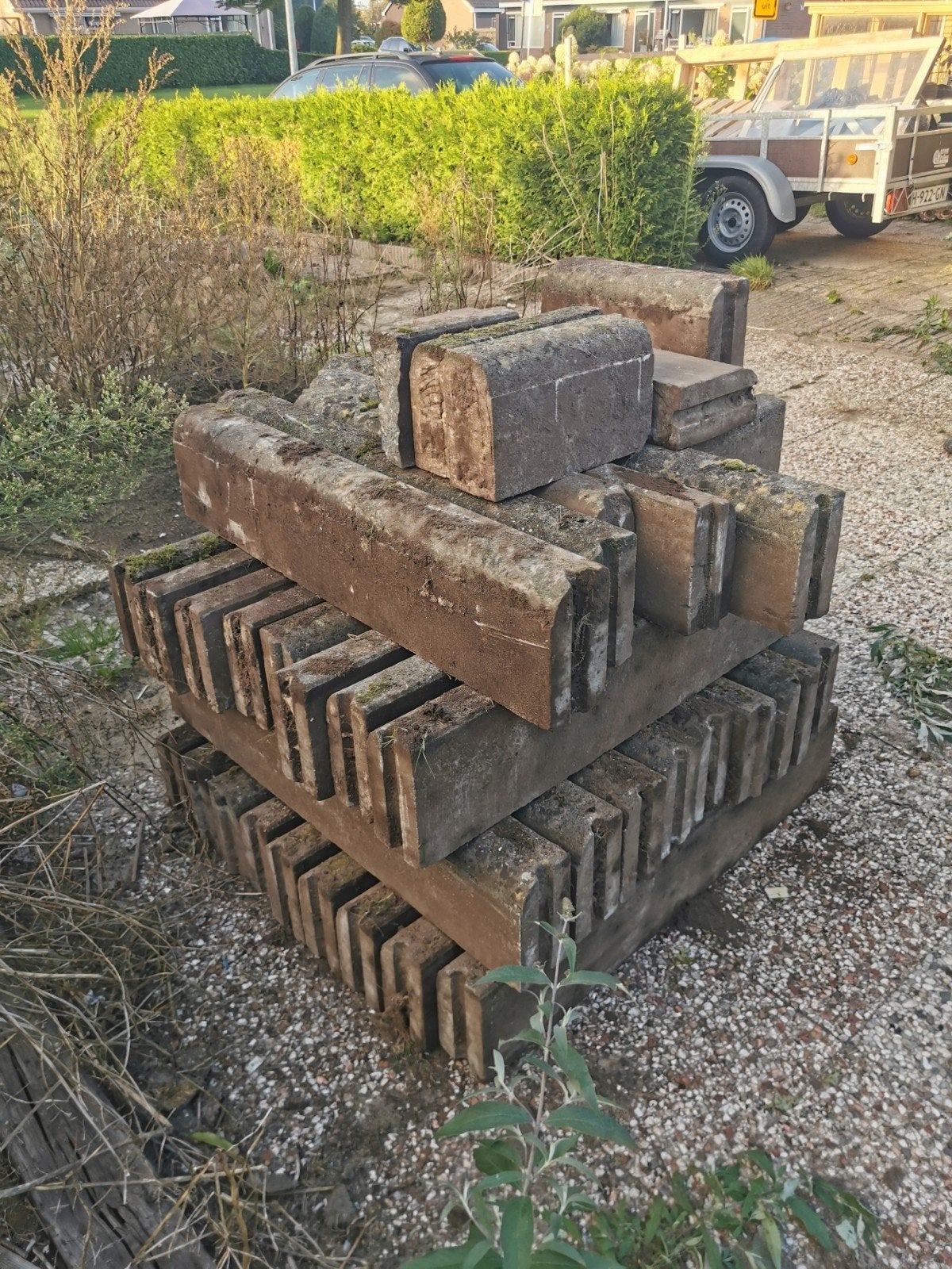 Gratis betonranden 10x20 cm, Ophalen, Gebruikt, Minder dan 25 cm, Border