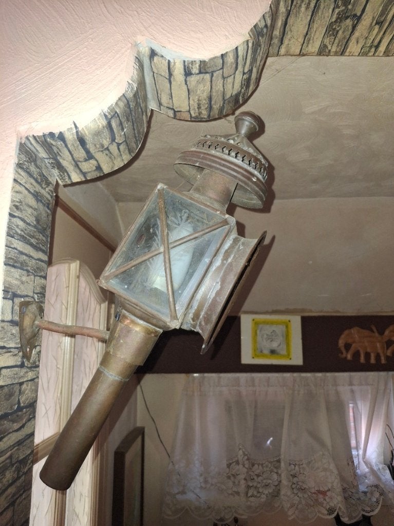 twee Antieke koets lampen met de beugels, Ophalen of Verzenden