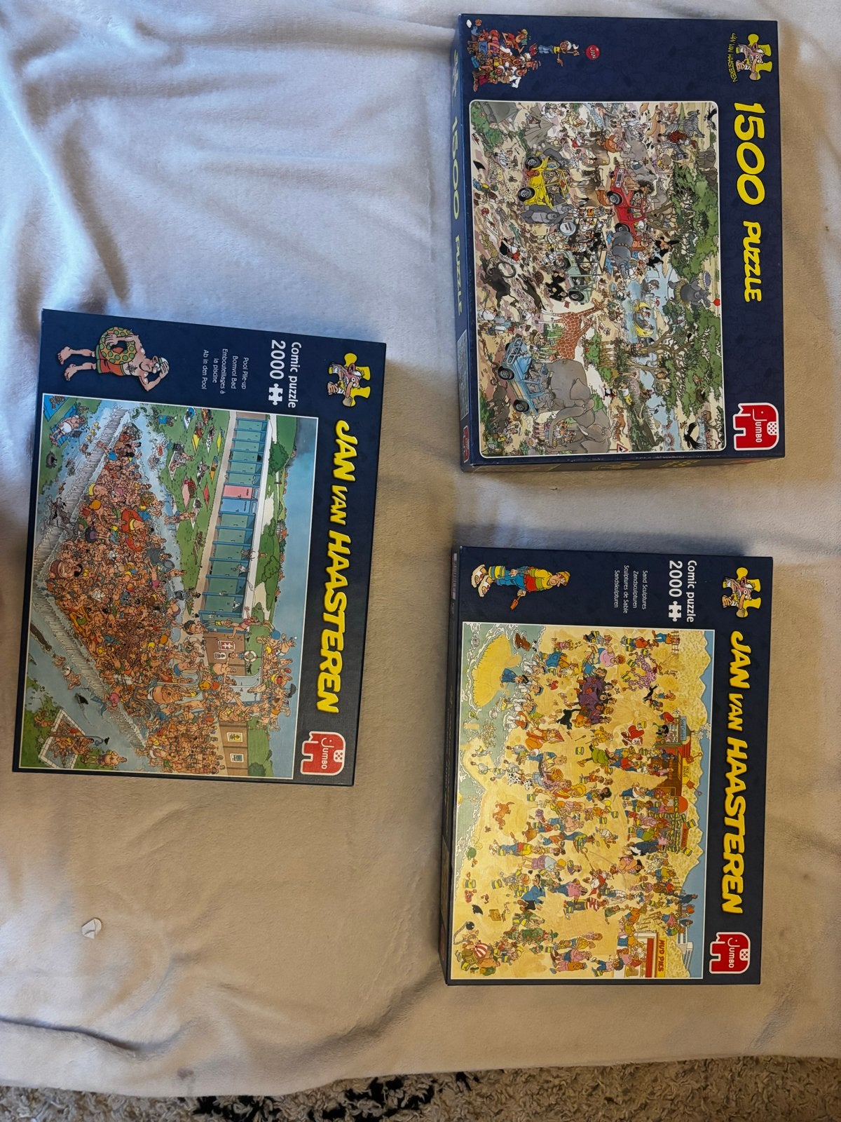 Jan van Haasteren Puzzels - 3 stuks (1500 en 2000 stukjes), Ophalen, Meer dan 1500 stukjes, Gebruikt, Legpuzzel