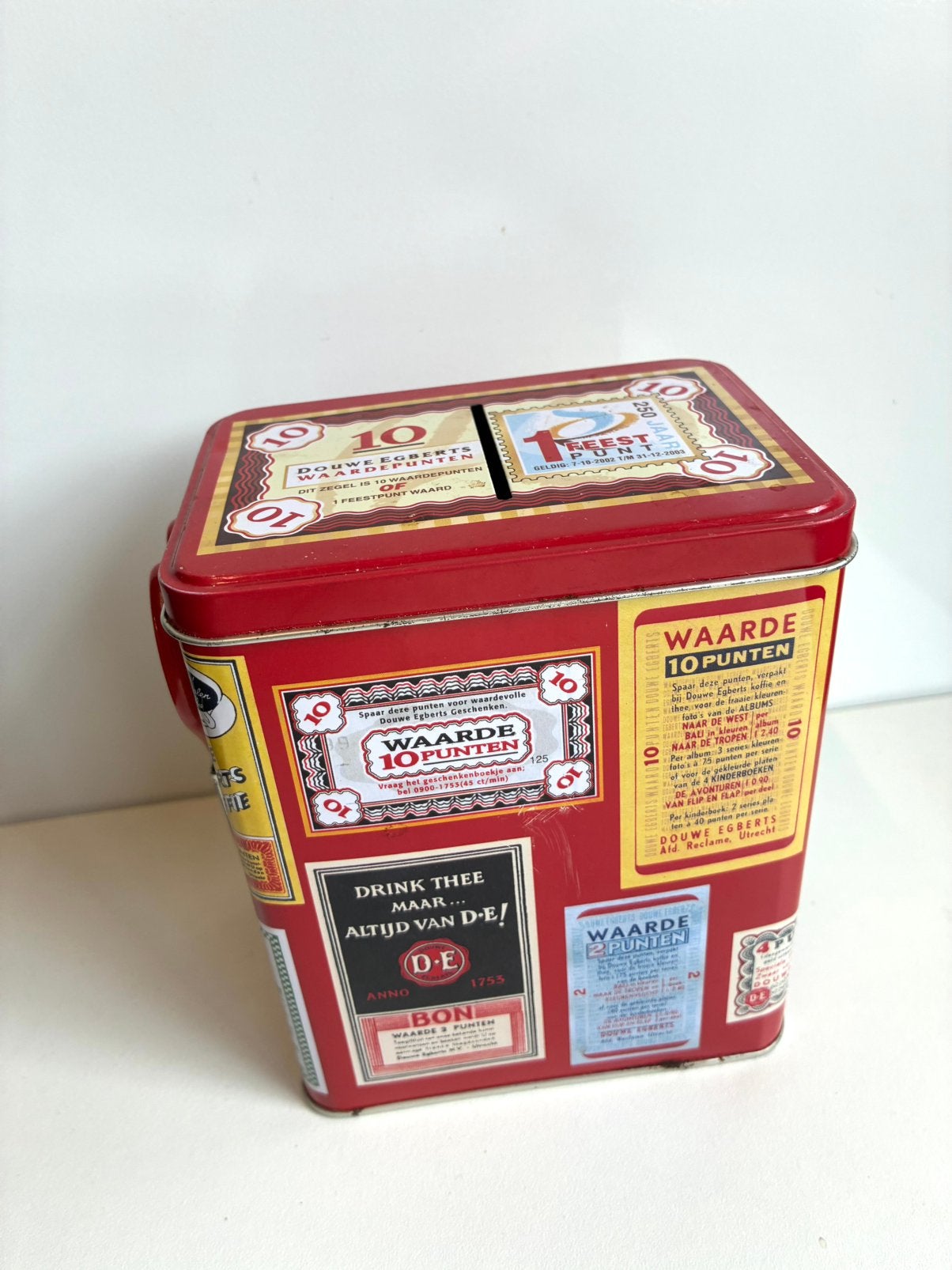 Prachtige Douwe Egberts punten bewaarblik, Ophalen of Verzenden, Zo goed als nieuw, Koffie, Douwe Egberts