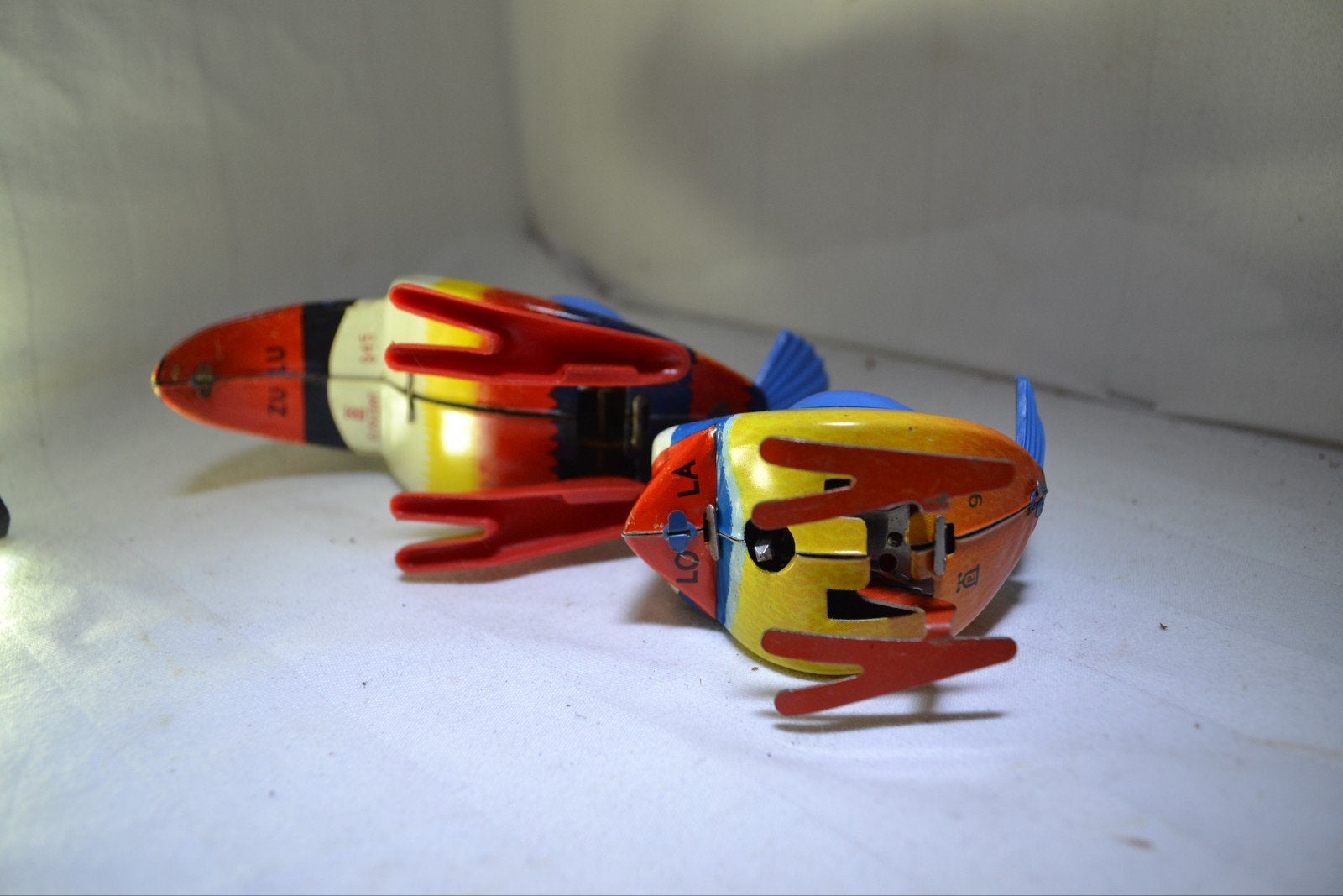 Vintage blikken speelgoed vogels - set van 2, Ophalen of Verzenden