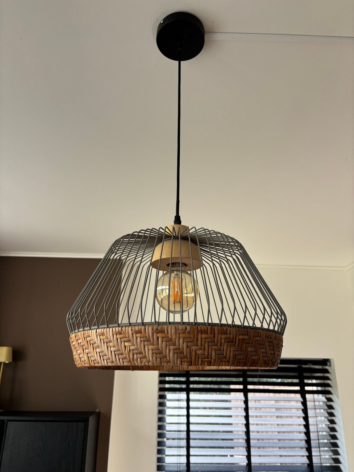 Zuiver Hanglamp - Metaal en Rotan Design, Ophalen, Zo goed als nieuw, Metaal, E27 (groot)