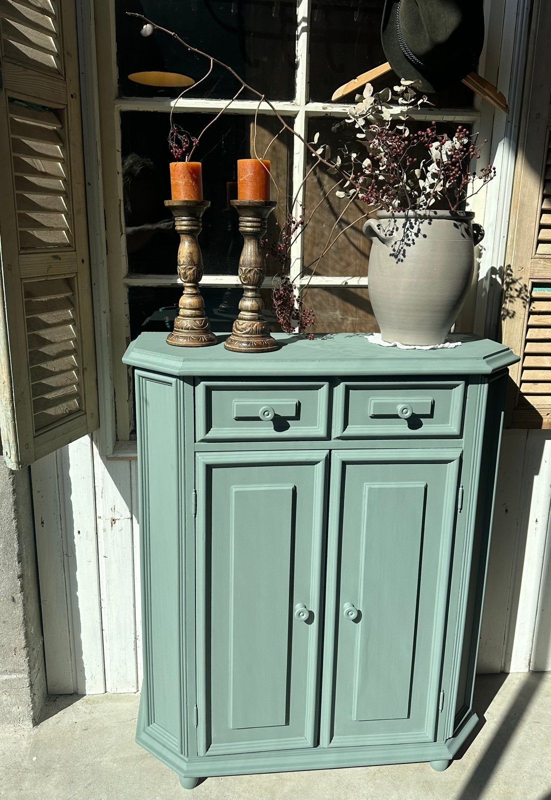 Brocante kast - meidenkastje - groen - basic, Ophalen, 50 tot 100 cm, Zo goed als nieuw, Minder dan 100 cm