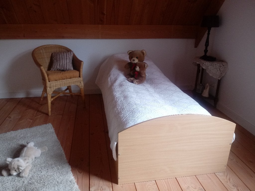 1-pers ledikant, Ophalen, 85 tot 100 cm, Zo goed als nieuw, Matras