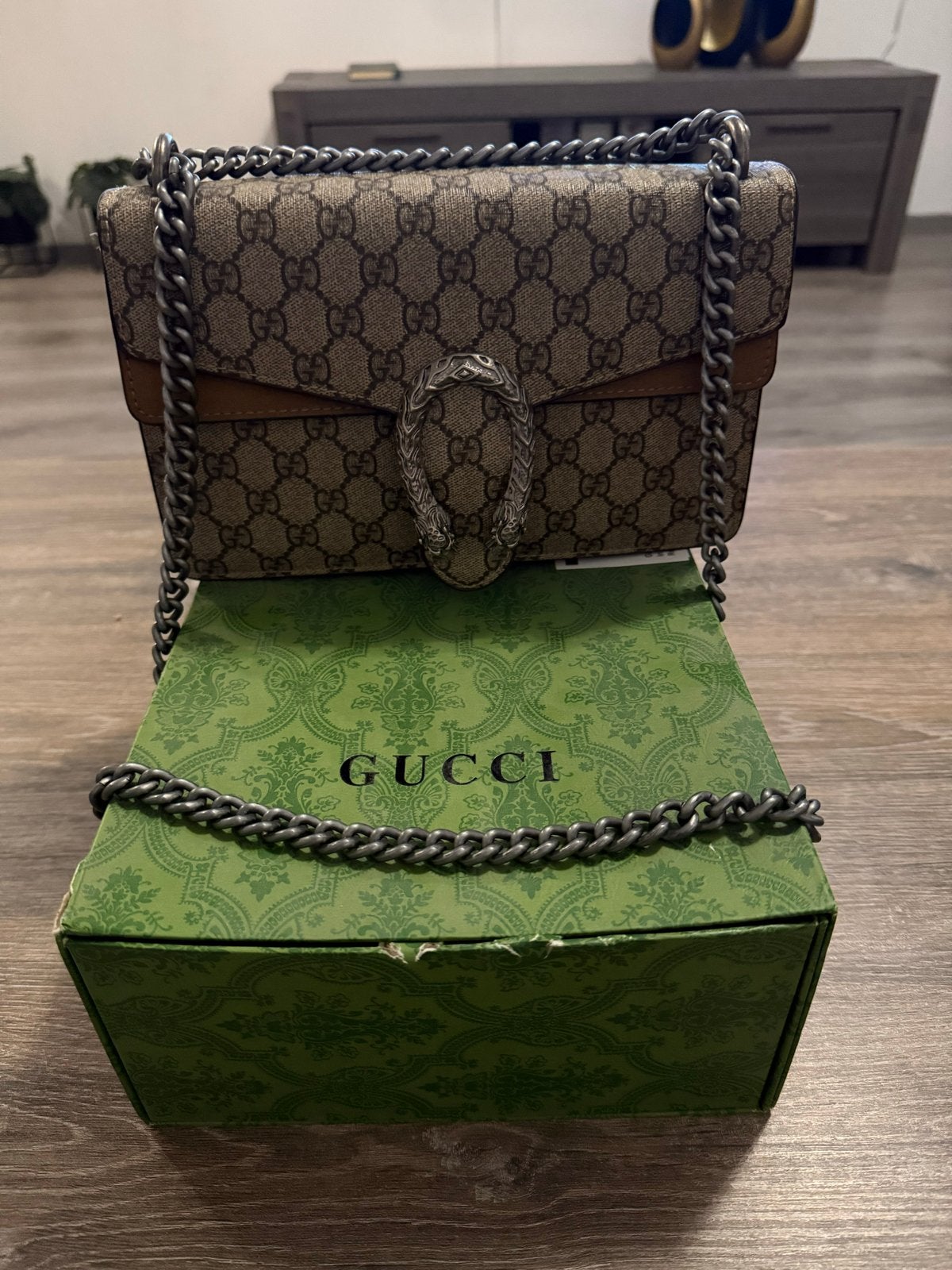 Gucci Dionysus GG Supreme Schoudertas - Zo goed als nieuw, Ophalen of Verzenden, Zo goed als nieuw, Bruin, Schoudertasje