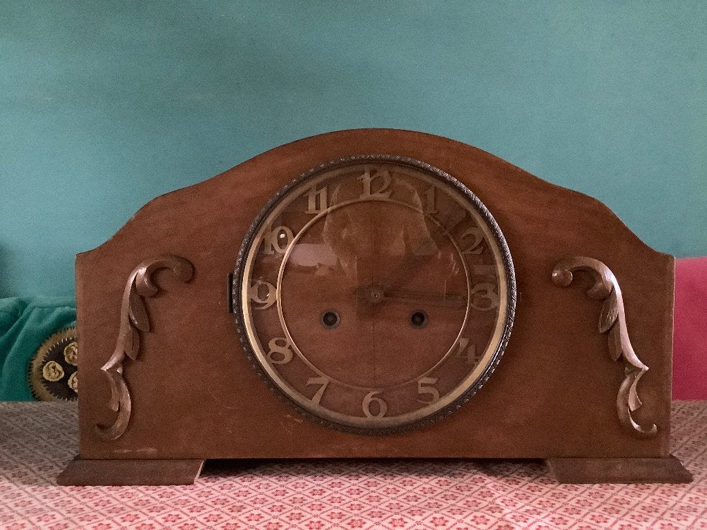Vintage Klok. Goedwerkende klok.  Bieden, Antiek en Kunst, Ophalen