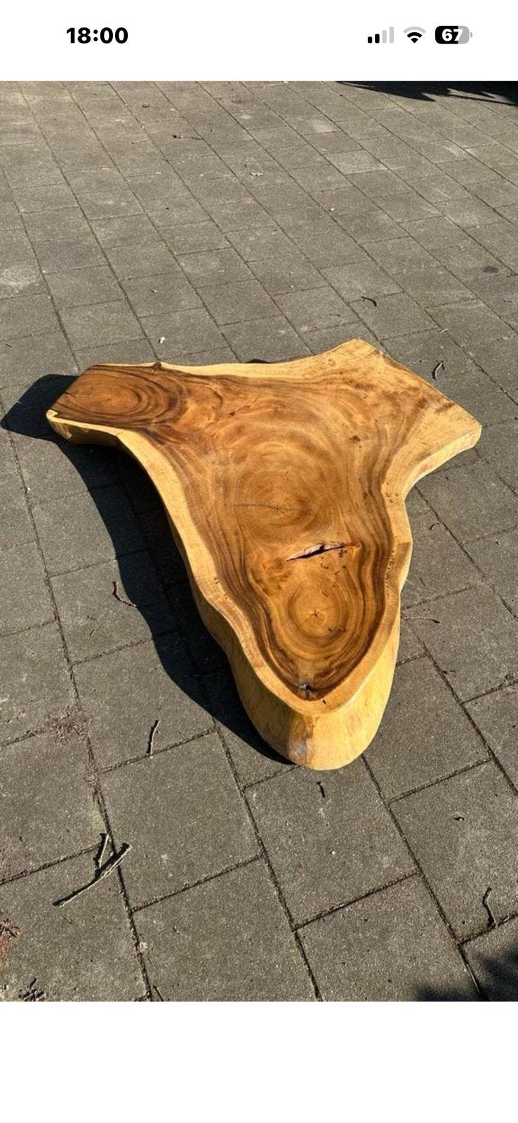 Uniek massief Suar houten tafelblad 11cm dik organische vorm, Huis en Inrichting, Tafels | Eettafels, Gebruikt, 100 tot 150 cm