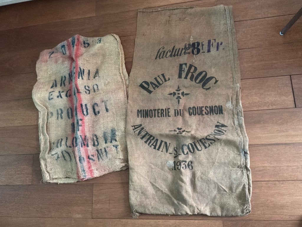2 grote oude jute zakken, Ophalen of Verzenden