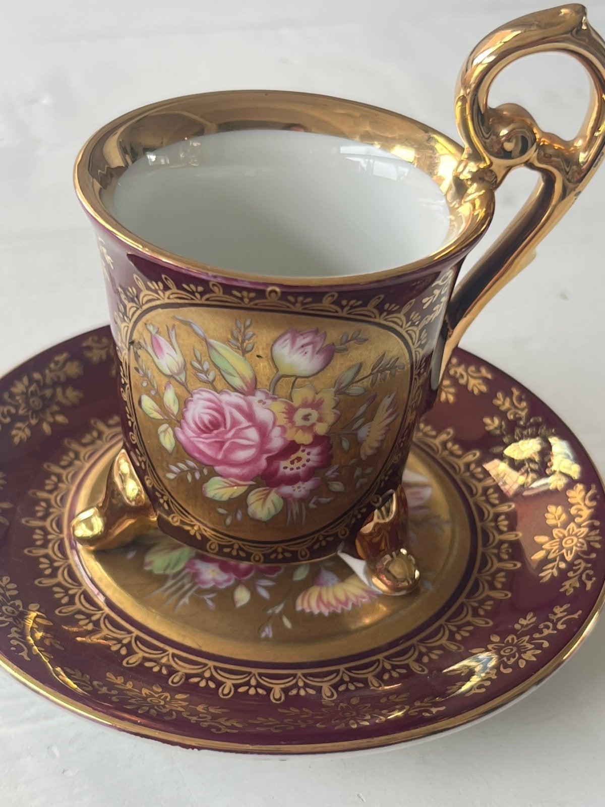 Prachtig verfijnd Porseleinen kop en schotel Ohashi China, Antiek en Kunst, Antiek | Servies los, Ophalen of Verzenden