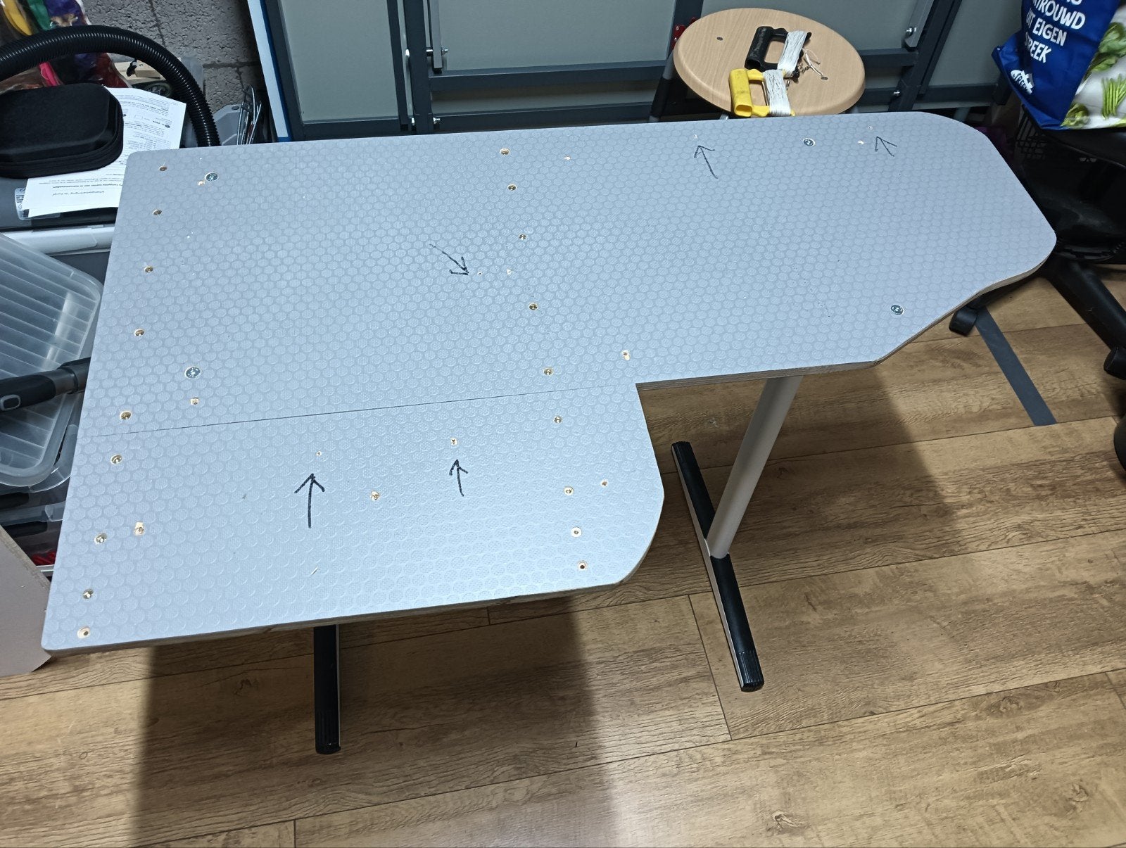 Schiet tafel voor luchtbuks, Ophalen, Gebruikt