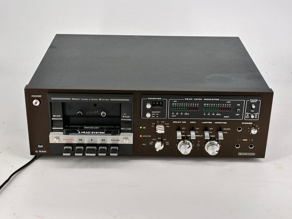 Dual C830 Cassettedeck - 3-koppen systeem, Audio, Tv en Foto, Ophalen of Verzenden, Enkel, Overige merken, Tiptoetsen