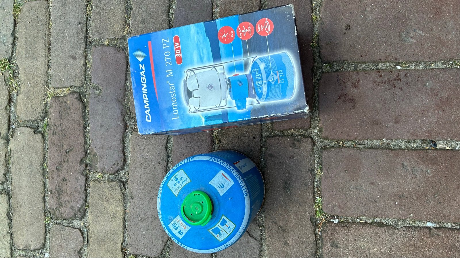 Campingaz Lumostar M 270 PZ gaslamp met gasfles, Ophalen of Verzenden, Zo goed als nieuw