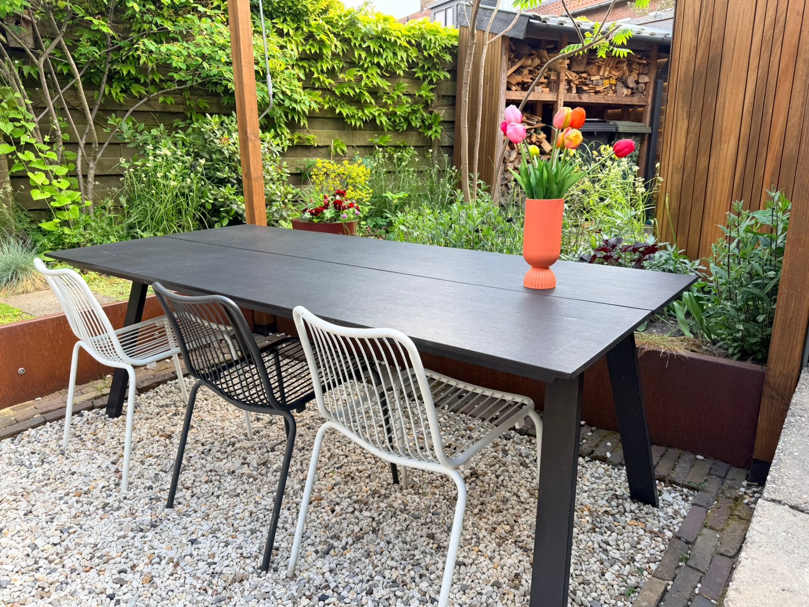 Tuintafel Polywood 220x90, Tuin en Terras, Ophalen, Gebruikt, Rechthoekig, Overige materialen