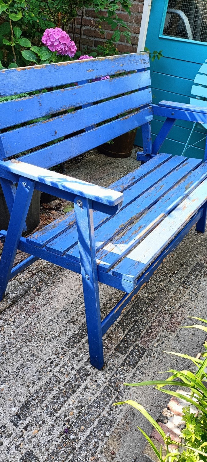 Houten klapbankje. Bistrobankje. Mag weg voor klein prijsje, Ophalen, Gebruikt, Hout