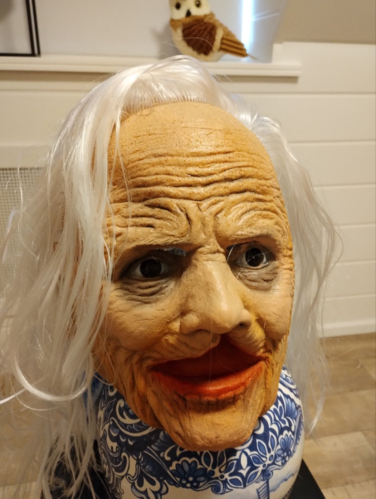 Masker heks - Oude vrouw - Oma. Halloween, Ophalen of Verzenden, Gebruikt, Feestartikel, Halloween of Griezel