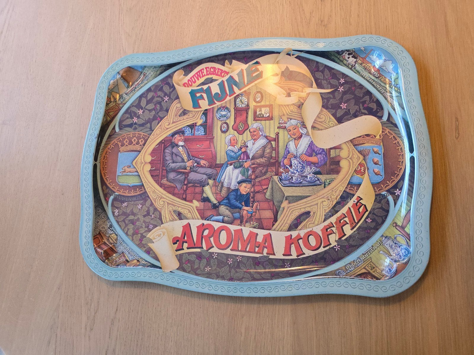 Prachtig vintage blikken Douwe Egberts Fijne aroma koffie €9, Ophalen of Verzenden, Zo goed als nieuw, Dienblad, Metaal
