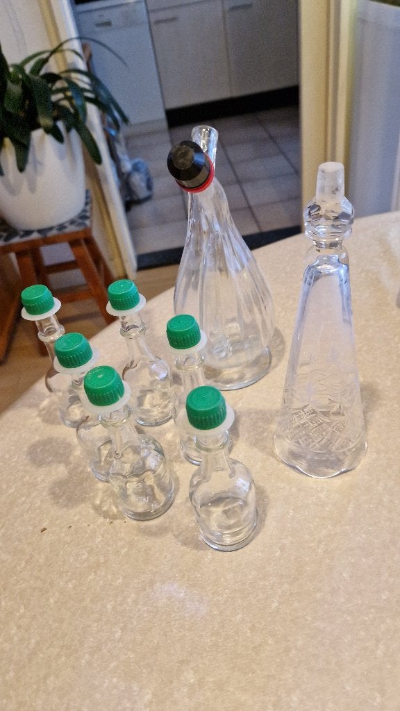 vintage glaswerk flesjes en karafs, Antiek en Kunst, Ophalen of Verzenden