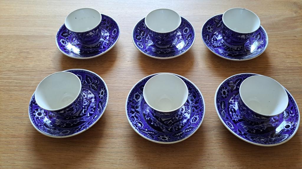 Set van 6 Petrus Regout-Maastricht-TEA DRINKER, Antiek en Kunst, Ophalen