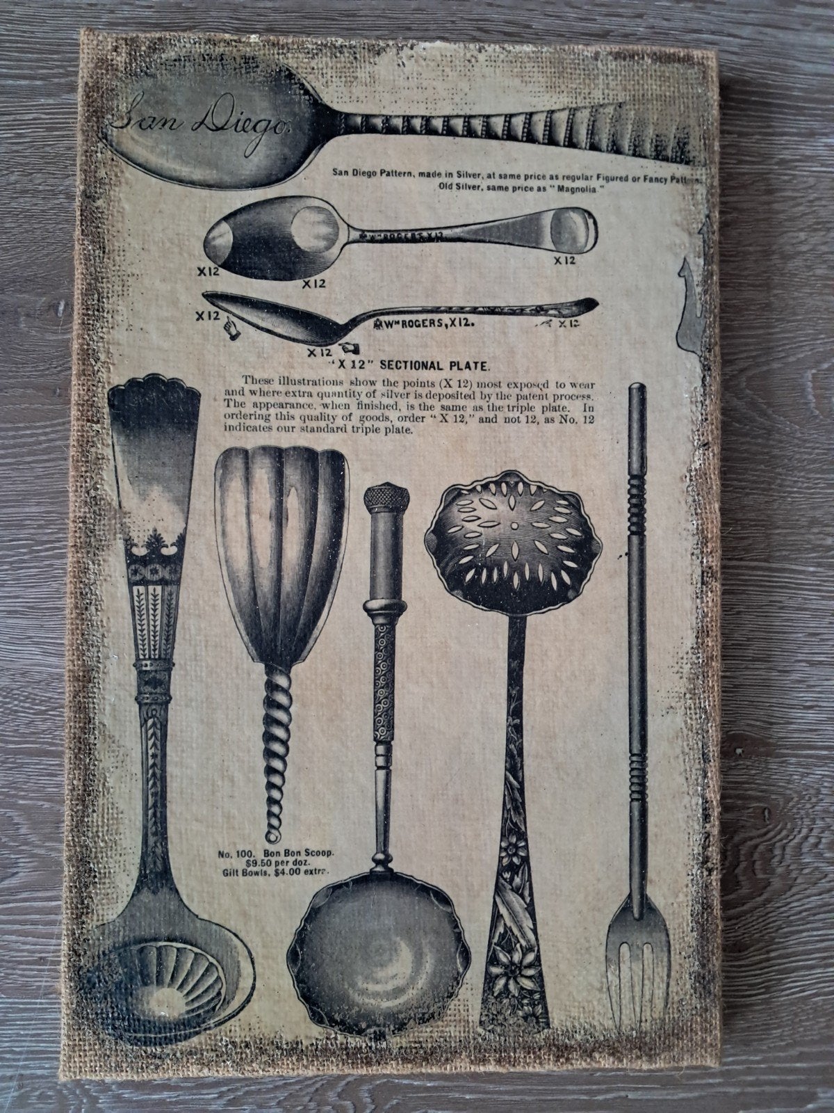 Set van 2 Vintage Wanddecoratie met Bestek Afbeelding, Ophalen, Meerkleurig, Textiel, Decoratieobject