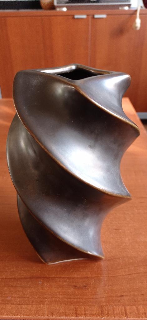 PTMD vaas Swirl, Bruin gebronsd. Zeldzaam., Ophalen of Verzenden