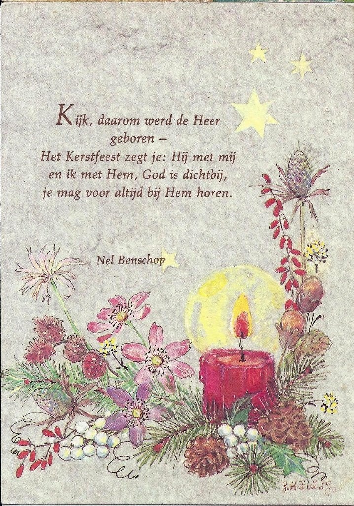 B157 kaart Nel Benschop Kijk daarom werd de Heer geboren, Ophalen of Verzenden, Voor 1920, Overige thema's