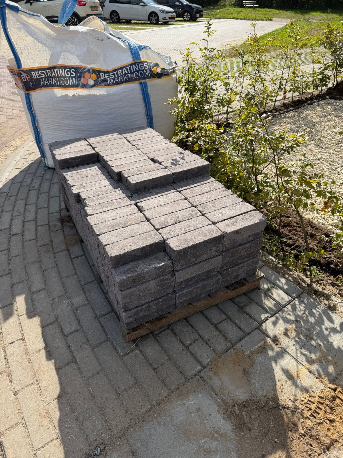 Stonique trommel waalformaat klinkers 7 cm Mangaan, Ophalen, Gebruikt, Klinkers, 10 m² of meer