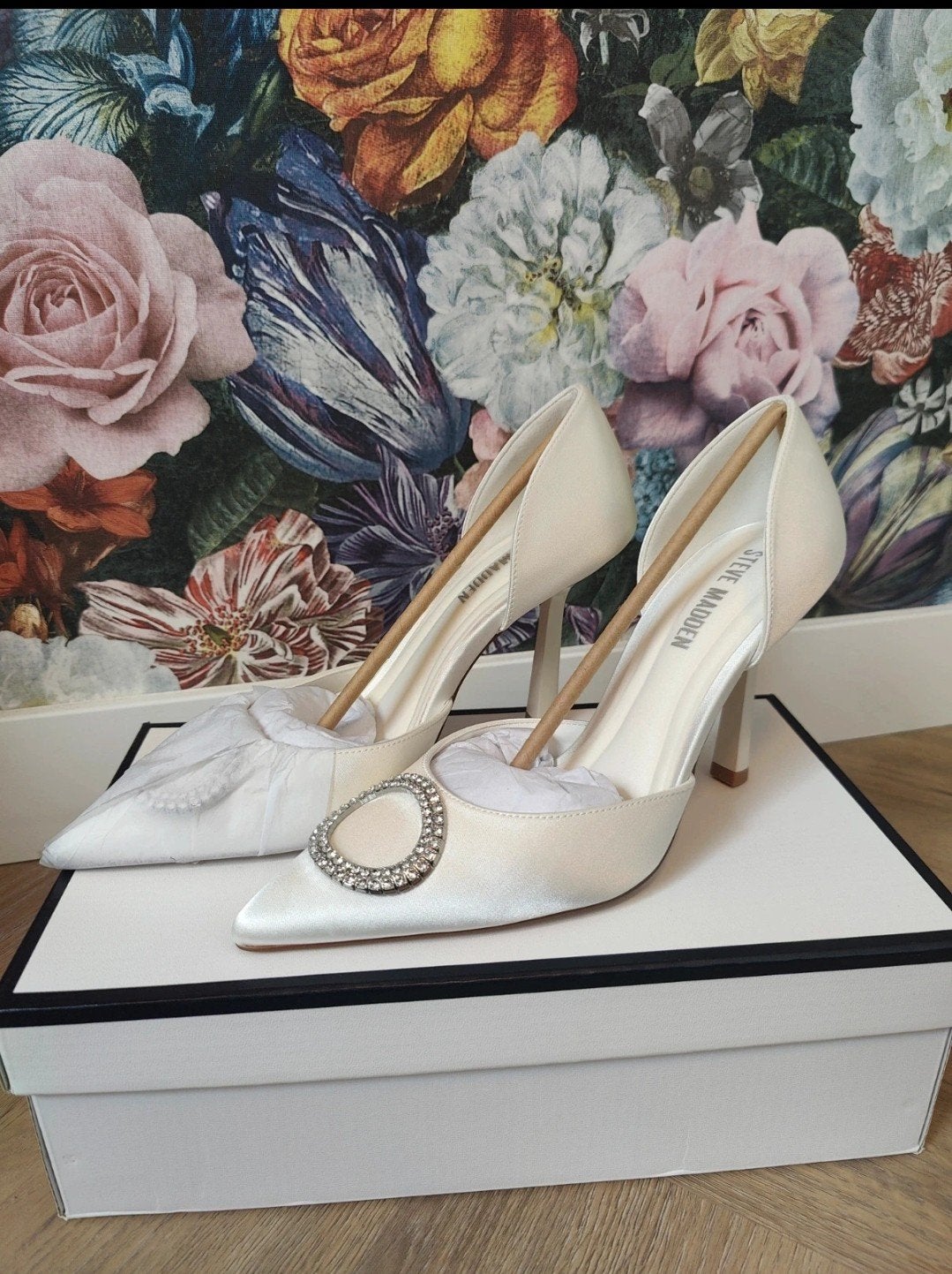 Steve Madden Sparkling Pump Ivory Satin 39, Pumps, Wit, Steve Madden, Nieuw