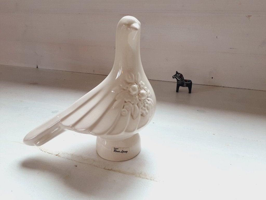 Zweedse Vintage Rosa Ljung keramisch beeld - Duif, Antiek en Kunst, Antiek | Keramiek en Aardewerk, Ophalen