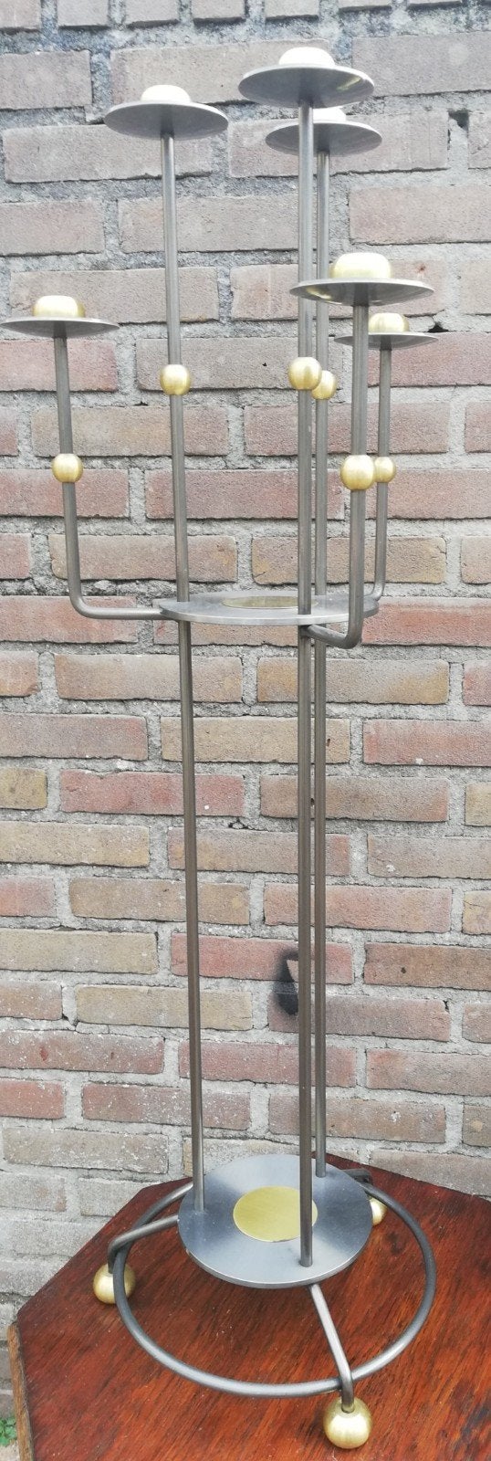 Kandelaar. Belga Chrome. Vintage design kandelaar. 100 cm., 100 cm, Overige merken, Ophalen of Verzenden, Zo goed als nieuw