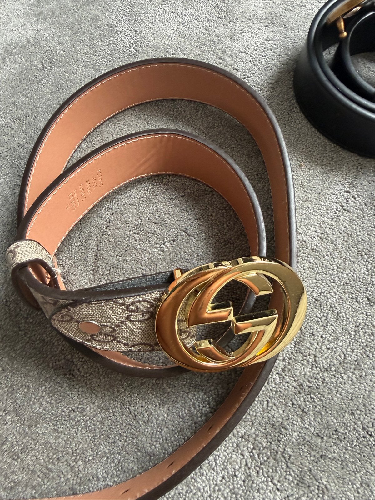 Gucci riem met GG-gesp - Zo goed als nieuw, Verzenden, Echt leder, 90 tot 100 cm, Heupriem