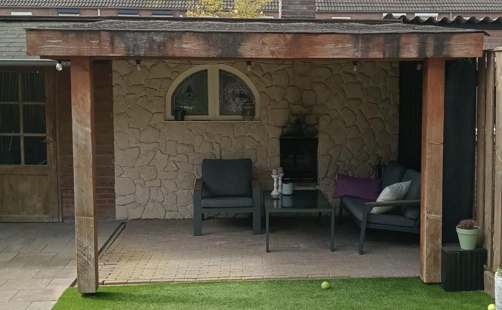 Hardhouten overkapping, Tuin en Terras, Overkappingen, Ophalen, Gebruikt, Overige typen