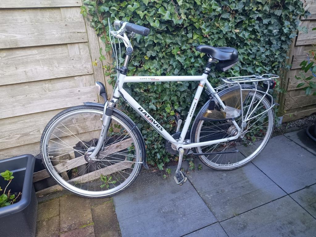 Batavus herenfiets, wit, gebruikt, Ophalen, Gebruikt, Velgrem, Versnellingen