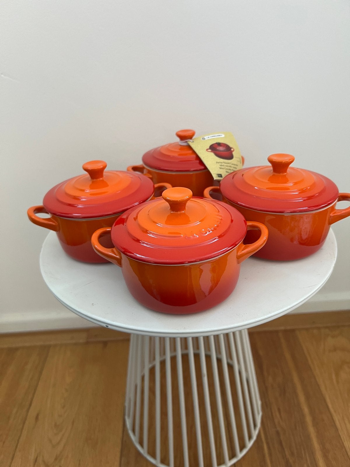 Nieuwe Le Creuset Mini-Braadpannen Set (4 stuks) oranje rood, Krasbestendig, Braadpan, Nieuw, Le Creuset