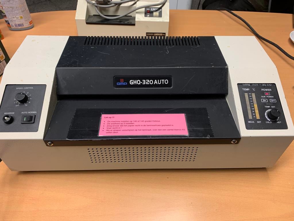 Professionele GMP GHQ-320 AUTO lamineermachine (A3 formaat), Ophalen, Gebruikt, Nnb, GMP