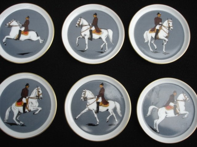 Vintage SET 6 st onderzetters Furstenberg porselein