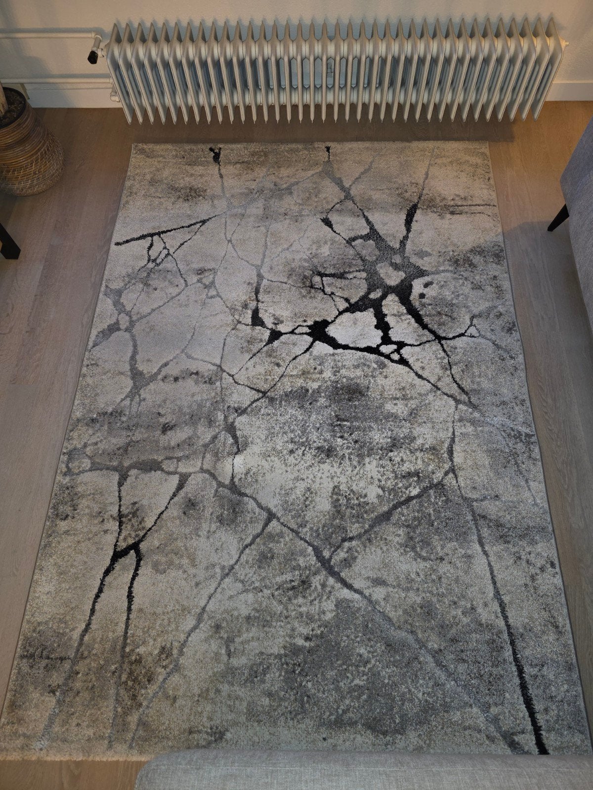 Modern Vloerkleed 160x230 cm - Grijs/Zwart Abstract Design, Huis en Inrichting, Ophalen, 200 cm of meer, Zo goed als nieuw, Modern, Abstract