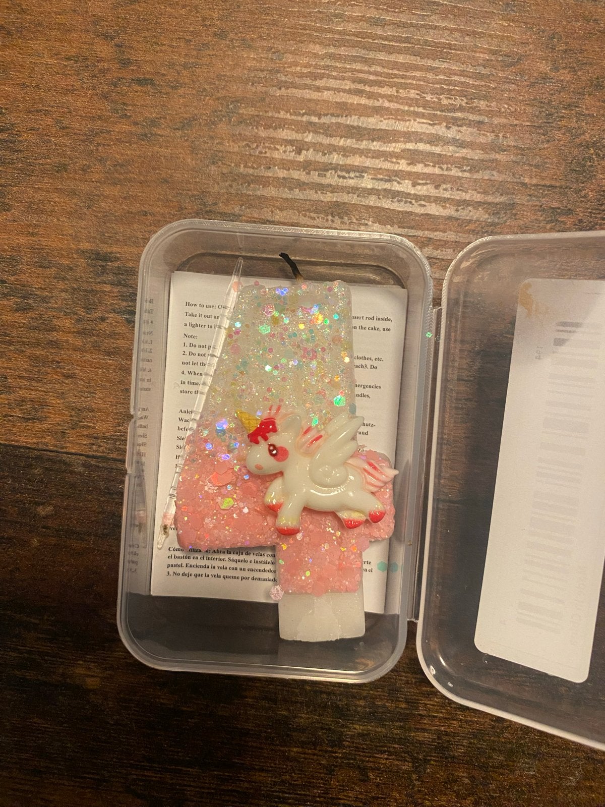 Eenhoorn Kaarsje Nummer 4 - Glitter Roze Verjaardagskaars, Huis en Inrichting, Woonaccessoires | Kandelaars en Kaarsen, Ophalen