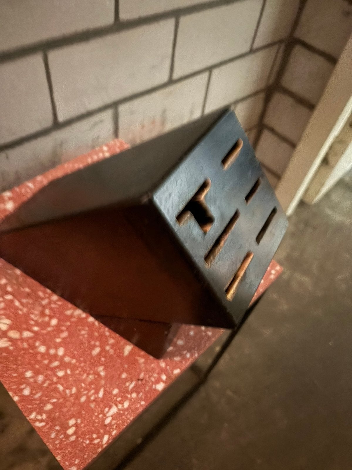 Messenblok zwart hout, Ophalen of Verzenden, Overige materialen, Overige stijlen, Kop(pen) en/of Schotel(s)