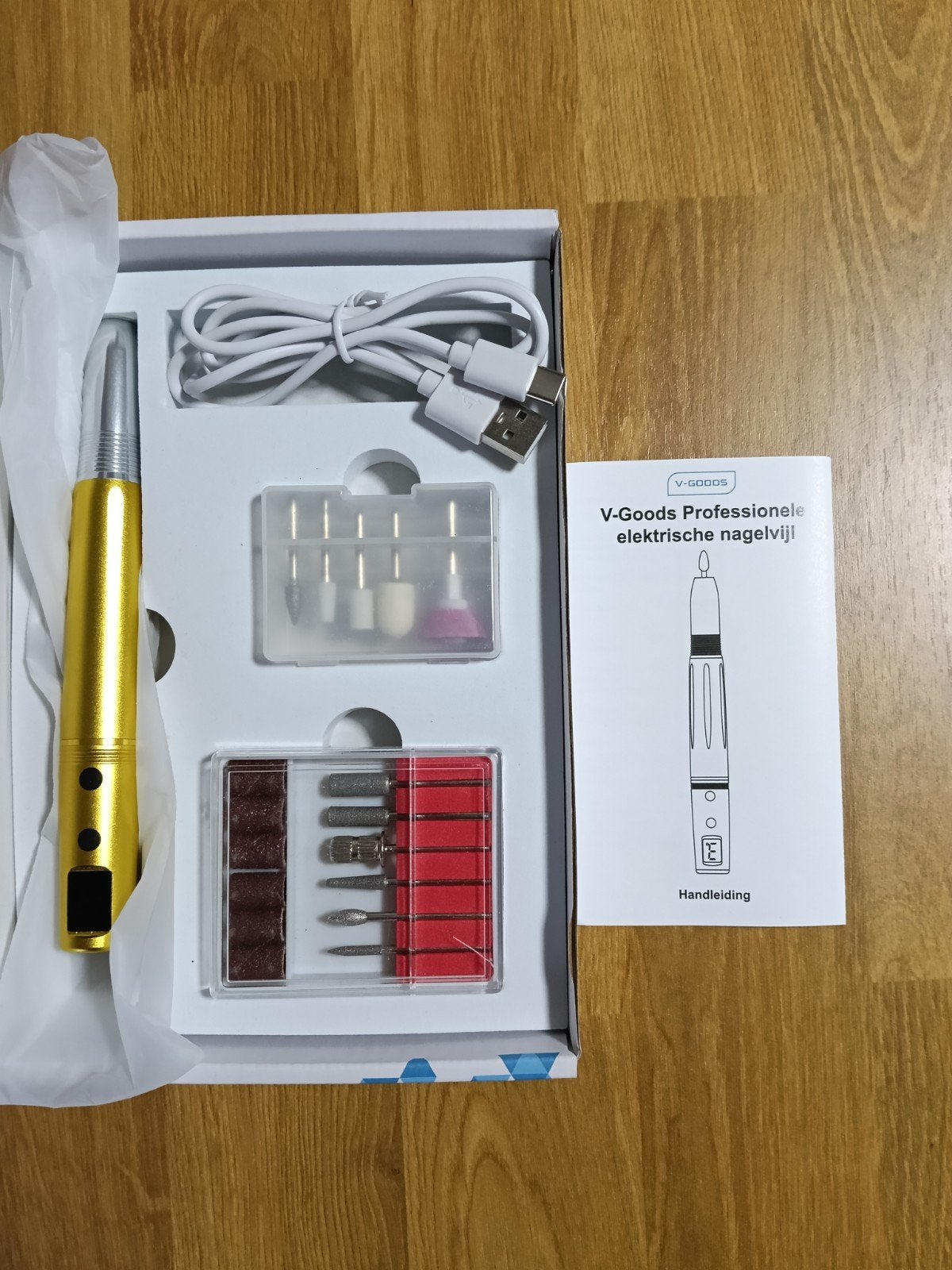 v-goods electrische nagelvijl, Ophalen of Verzenden, Nieuw, Wit, Handen en Nagels