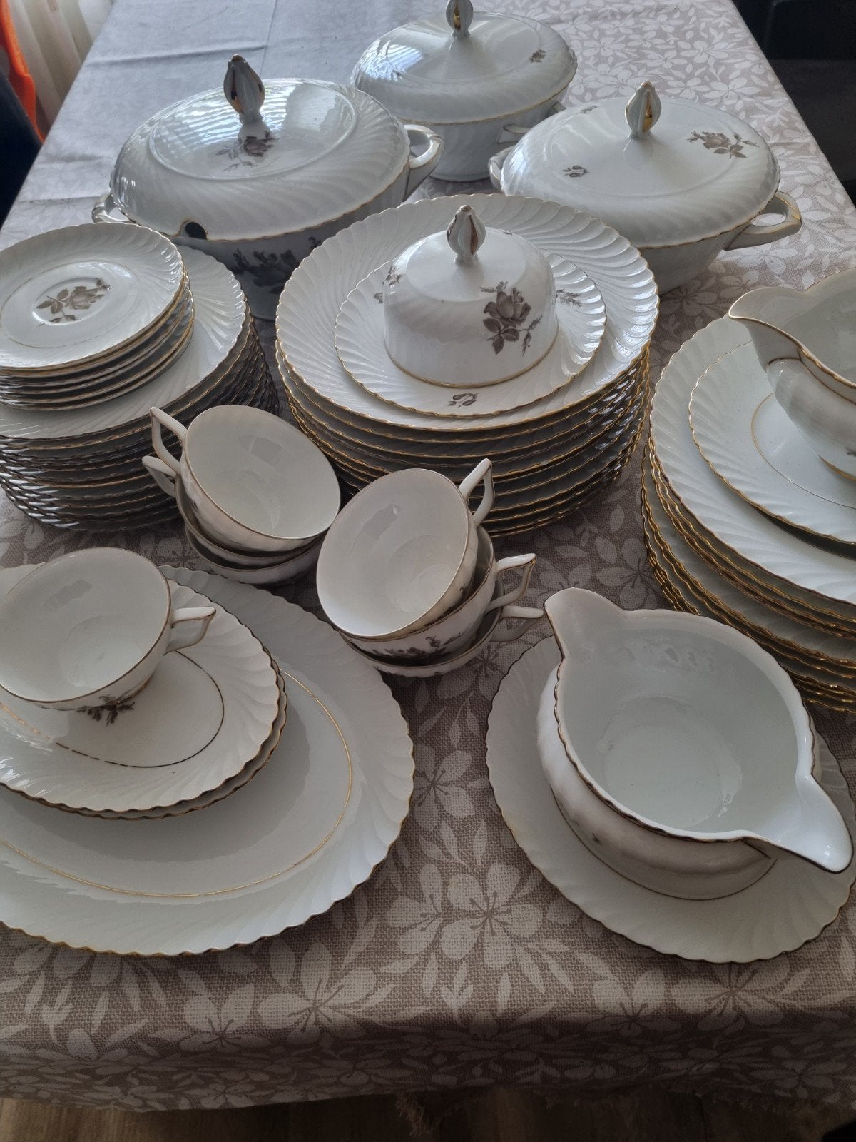 vintage porselein servies van Koningl.pr.Tettau, Ophalen