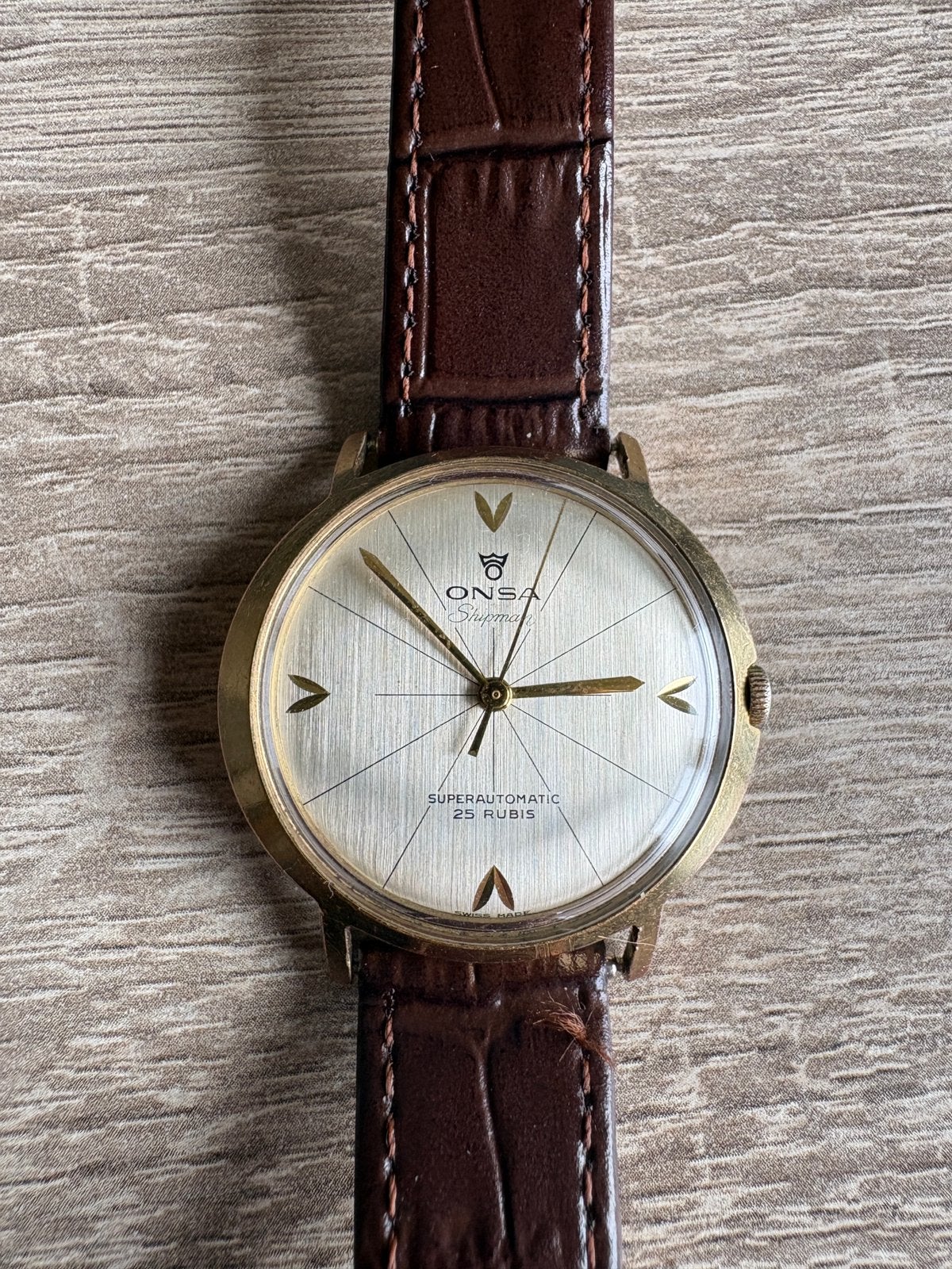 Onsa Shipman - Vintage automatisch horloge, Ophalen of Verzenden, Staal, Overige merken, 1960 of later