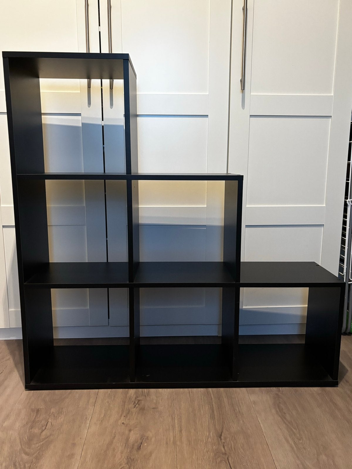 Zwarte vakkenkast/roomdivider, 99x99x29 cm, Ophalen, Met plank(en), Gebruikt, 50 tot 100 cm