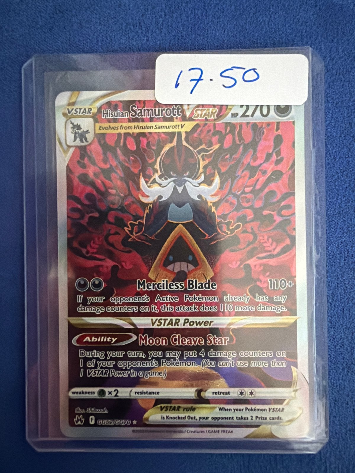 Pokémon TCG Hisuian Samurott VSTAR Kaart (270 HP), Ophalen, Zo goed als nieuw, Losse kaart, Foil