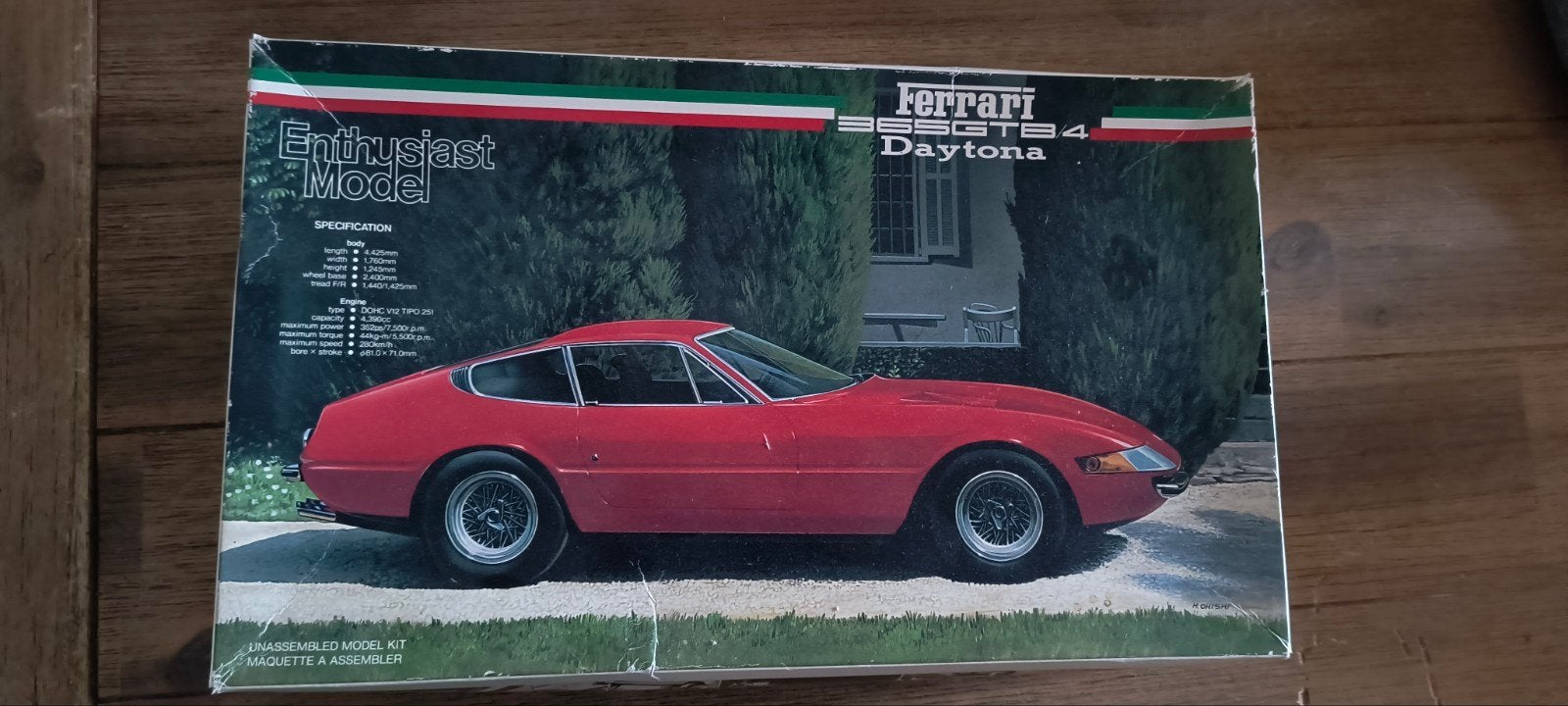 Fujimi Ferrari 365GTB/4 Daytona modelbouw (deels gebouwd), Fujimi, Gebruikt, Auto, Groter dan 1:32