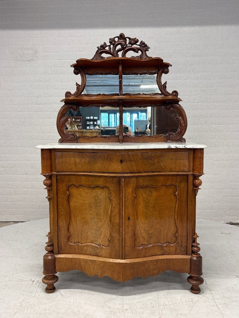 Biedermeier bonheur met marmeren blad, Ophalen, Gebruikt, Nvt, Nvt