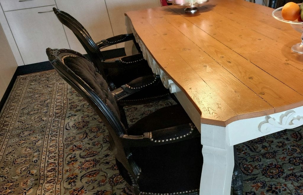 4 zwarte, velvet (velours) stoelen , als nieuw! TEAB!, Ophalen, Riviéra Maison, brocante, Zwart, Zo goed als nieuw