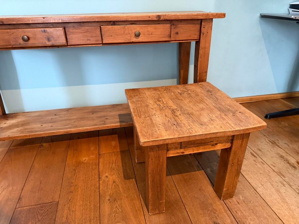 4x grenen salontafel (L48xB48xH43 cm), Ophalen, 100 tot 150 cm, Zo goed als nieuw, X