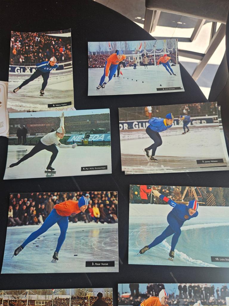 Oude foto's schaatsen Kees Verkerk en Ard Schenk, Verzamelen, 1960 tot 1980, Gebruikt, Foto, Ophalen of Verzenden